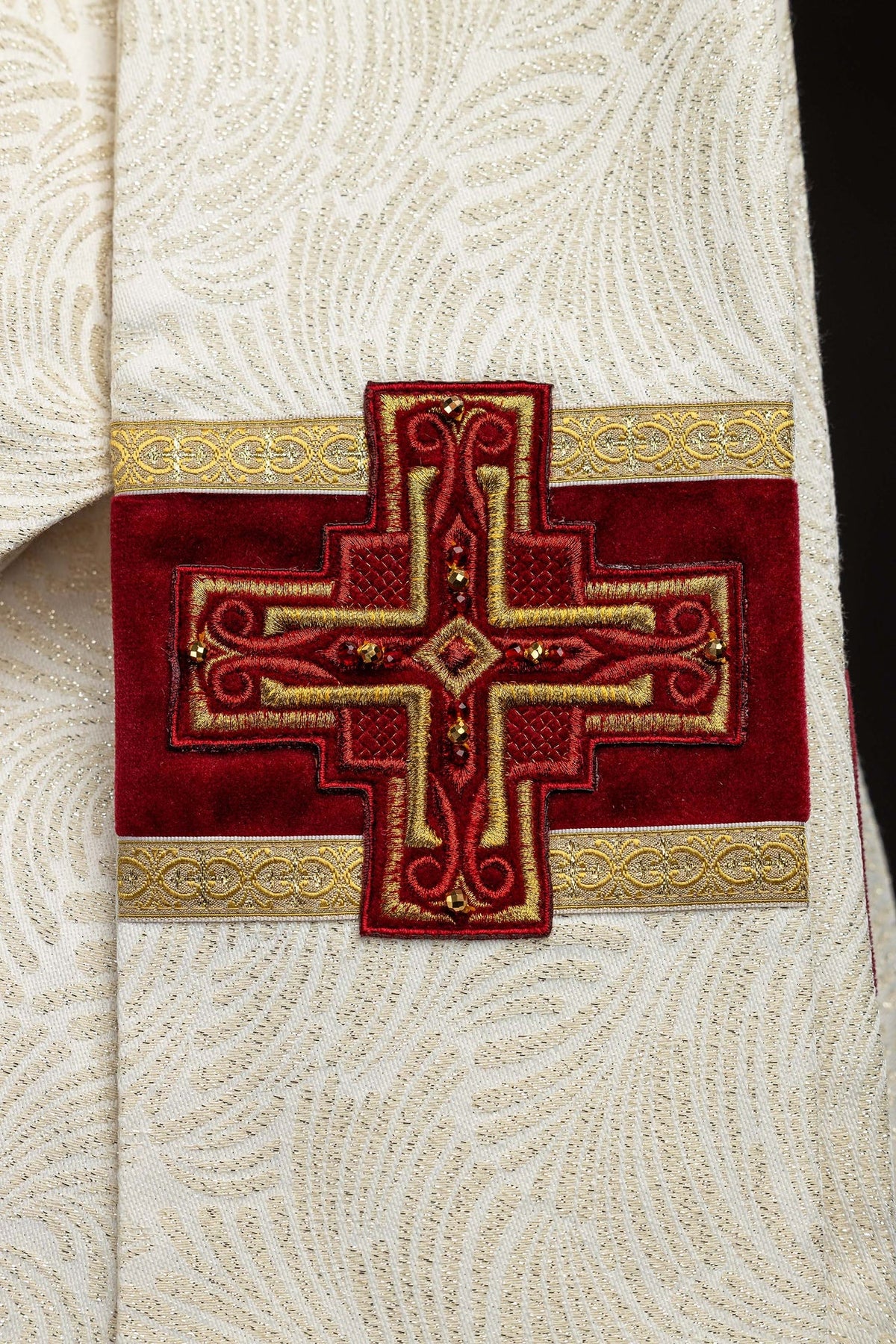 Handcrafted Chasuble with Natural Stones, Handmade 7012