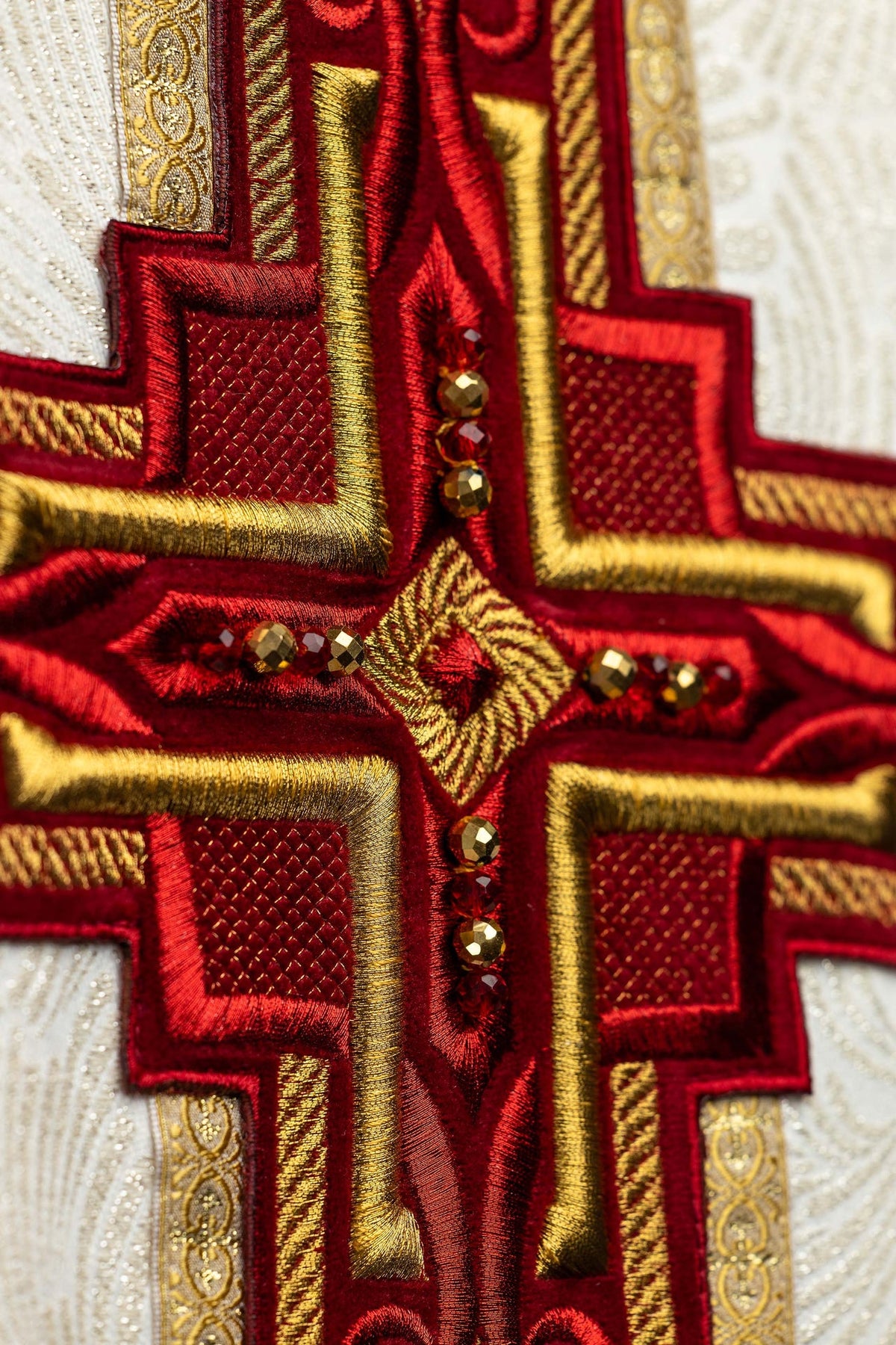 Handcrafted Chasuble with Natural Stones, Handmade 7012