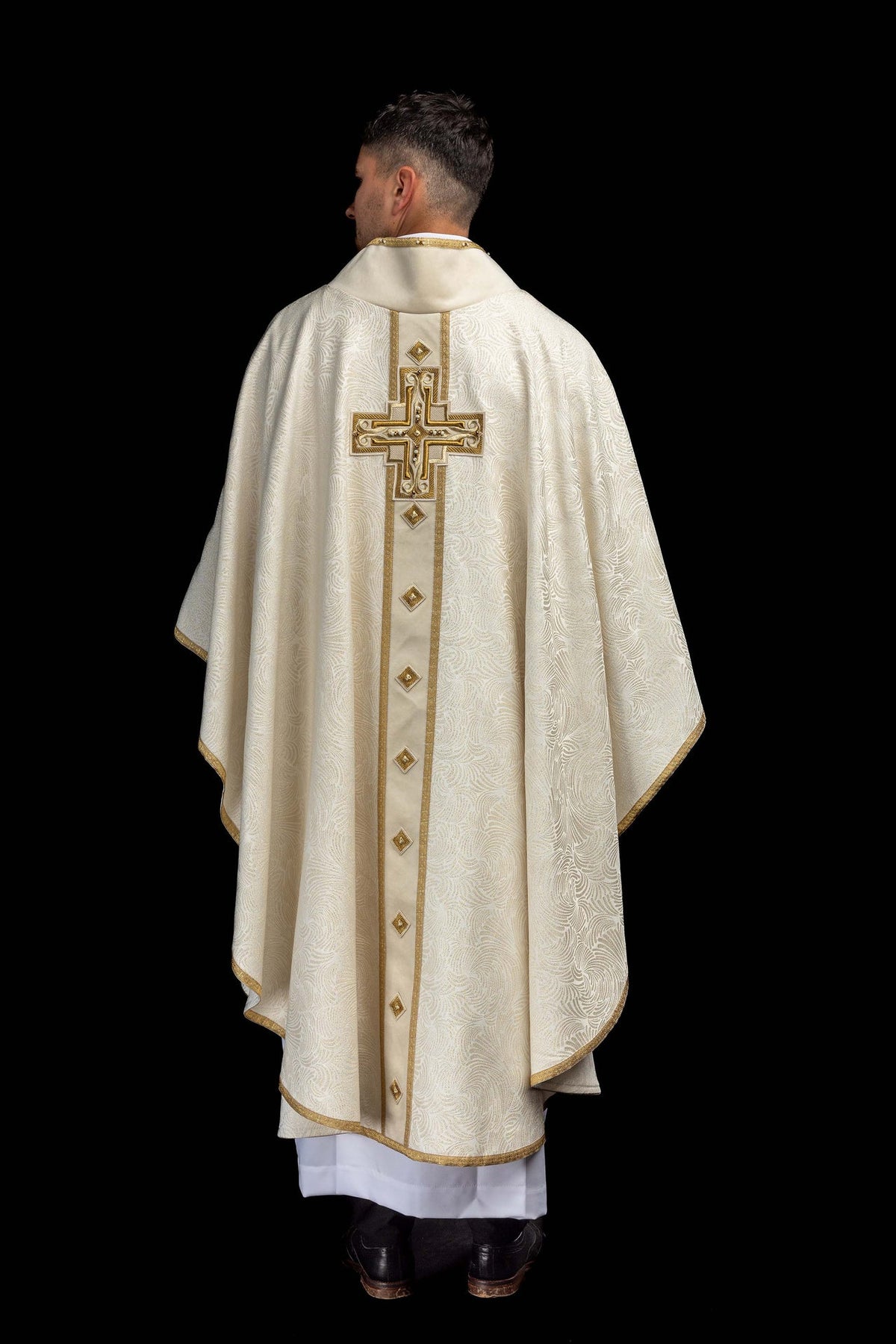 Catholic Chasuble with Natural Stones, Handmade 7012