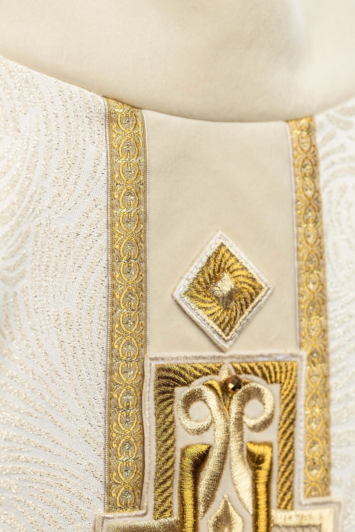 Catholic Chasuble with Natural Stones, Handmade 7012