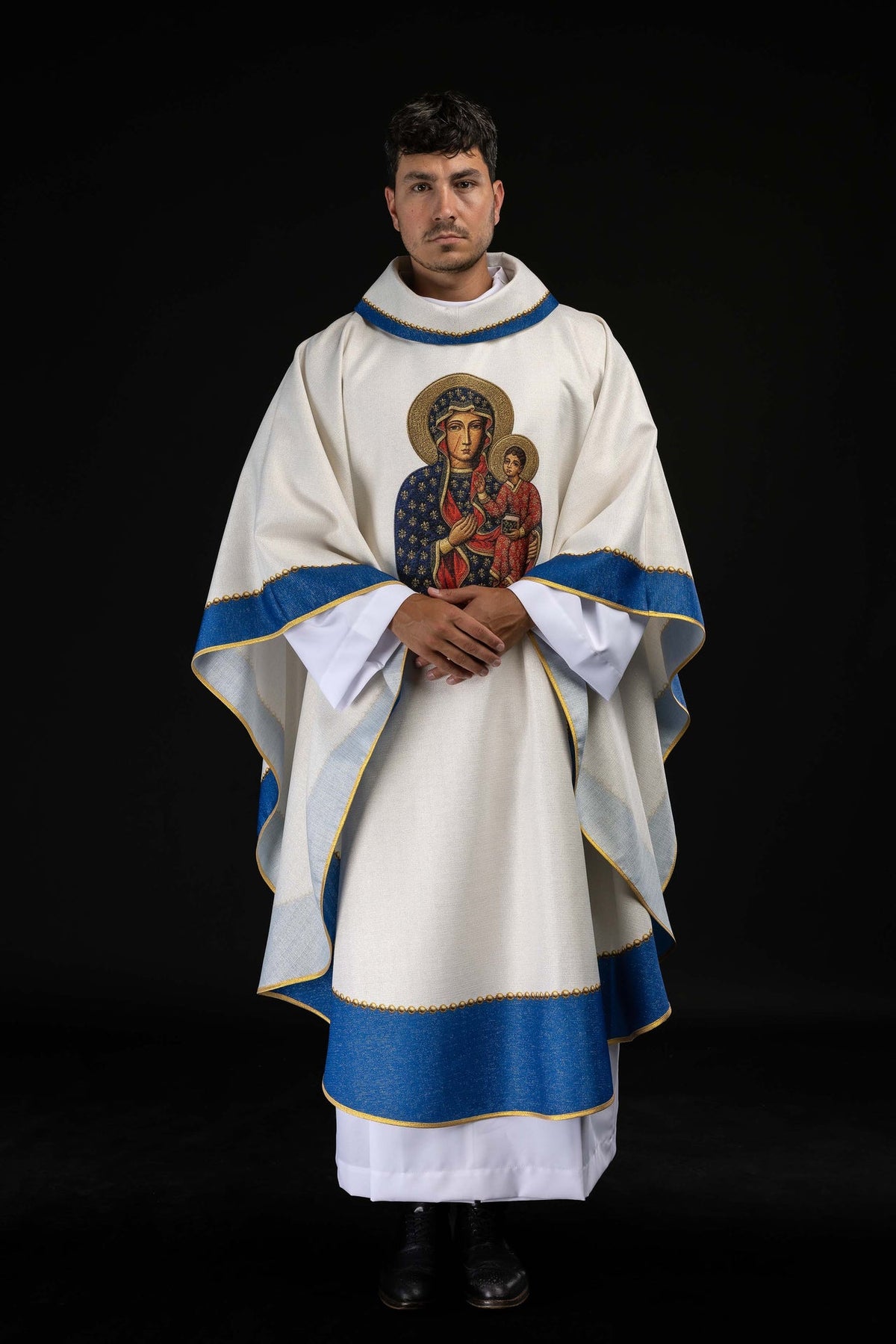 Printed Chasuble with an Image of Our Lady of Częstochowa