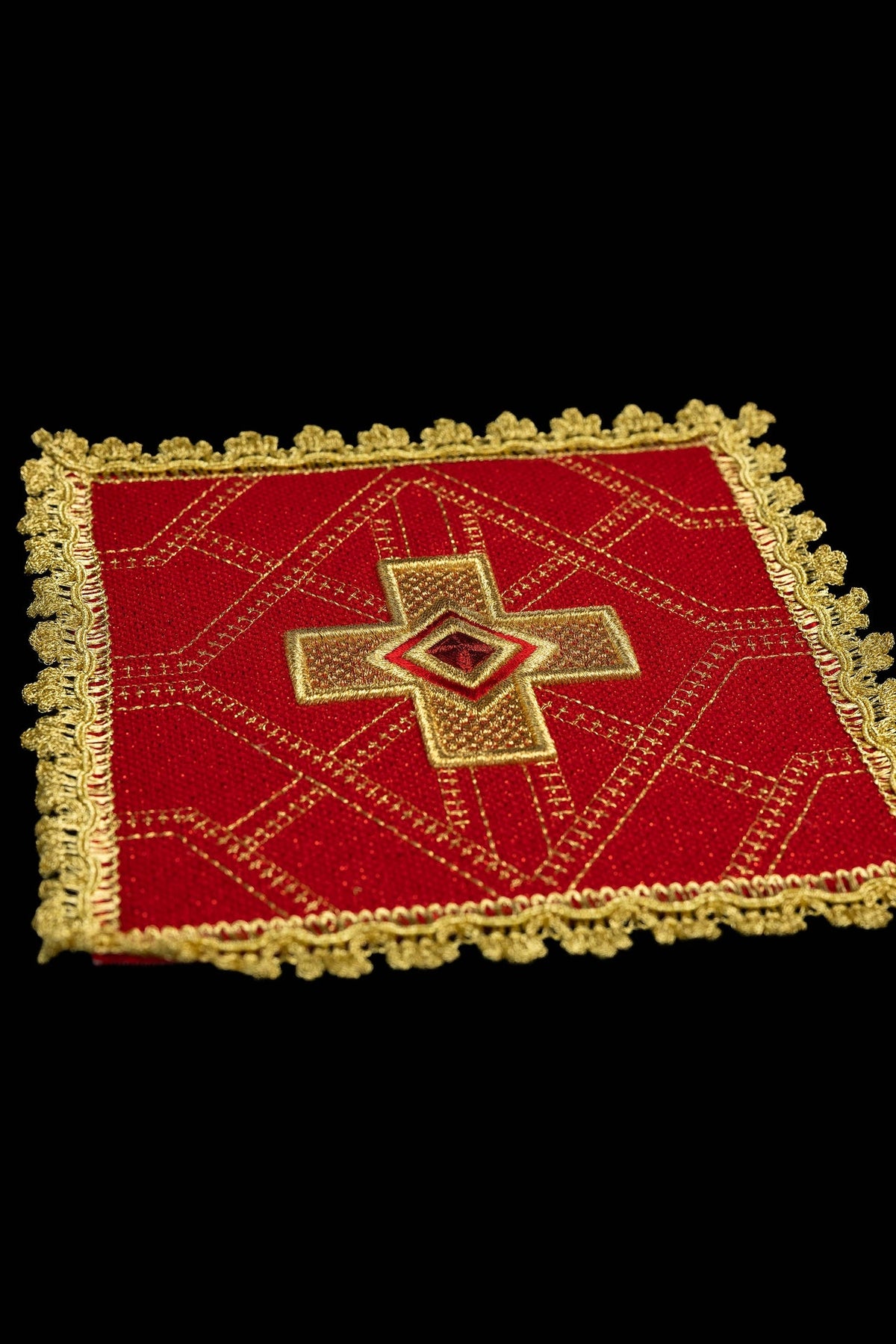 Set of Four Chalice Palls with Gold Embroidery