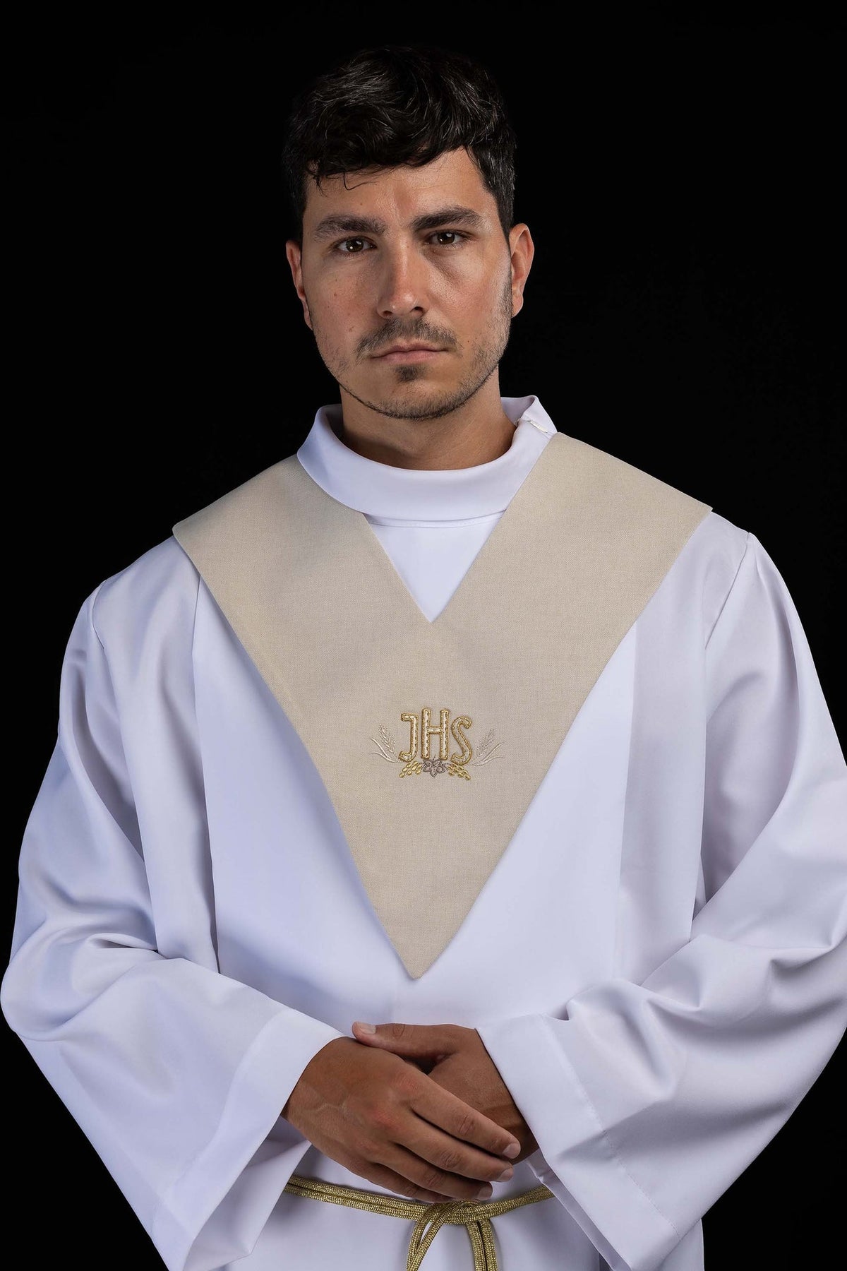 Ecru Lector's Pallium with Gold IHS Embroidery