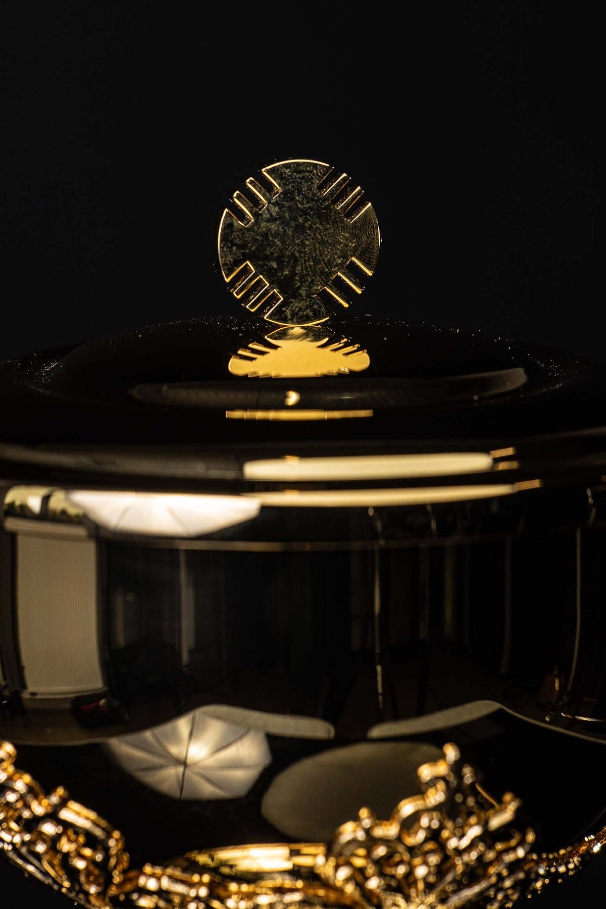 Handcrafted Gold-Plated Brass Ciborium, 8.75 in (22 cm)