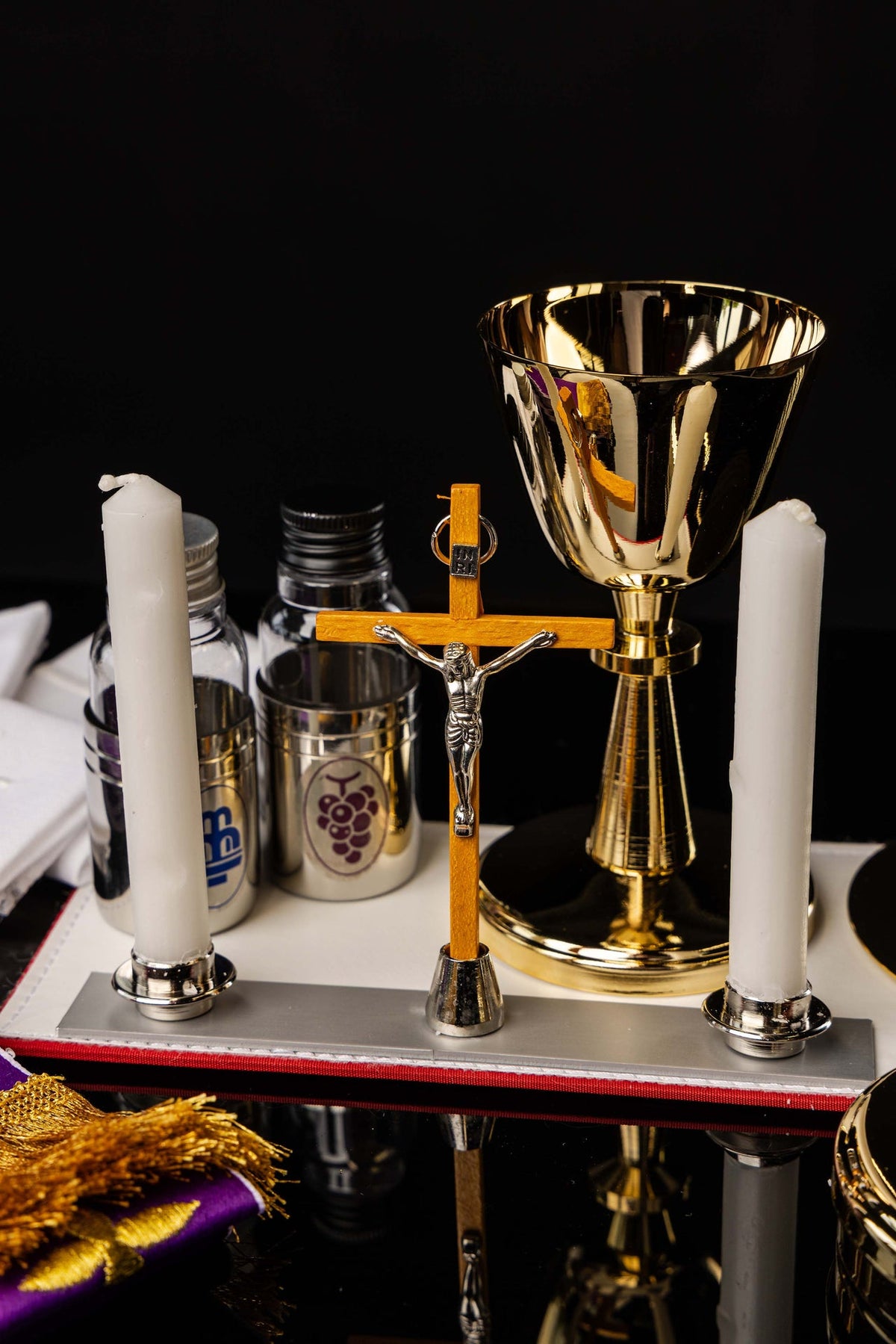 Mission Suitcase with Liturgical Equipment and Shoulder Strap