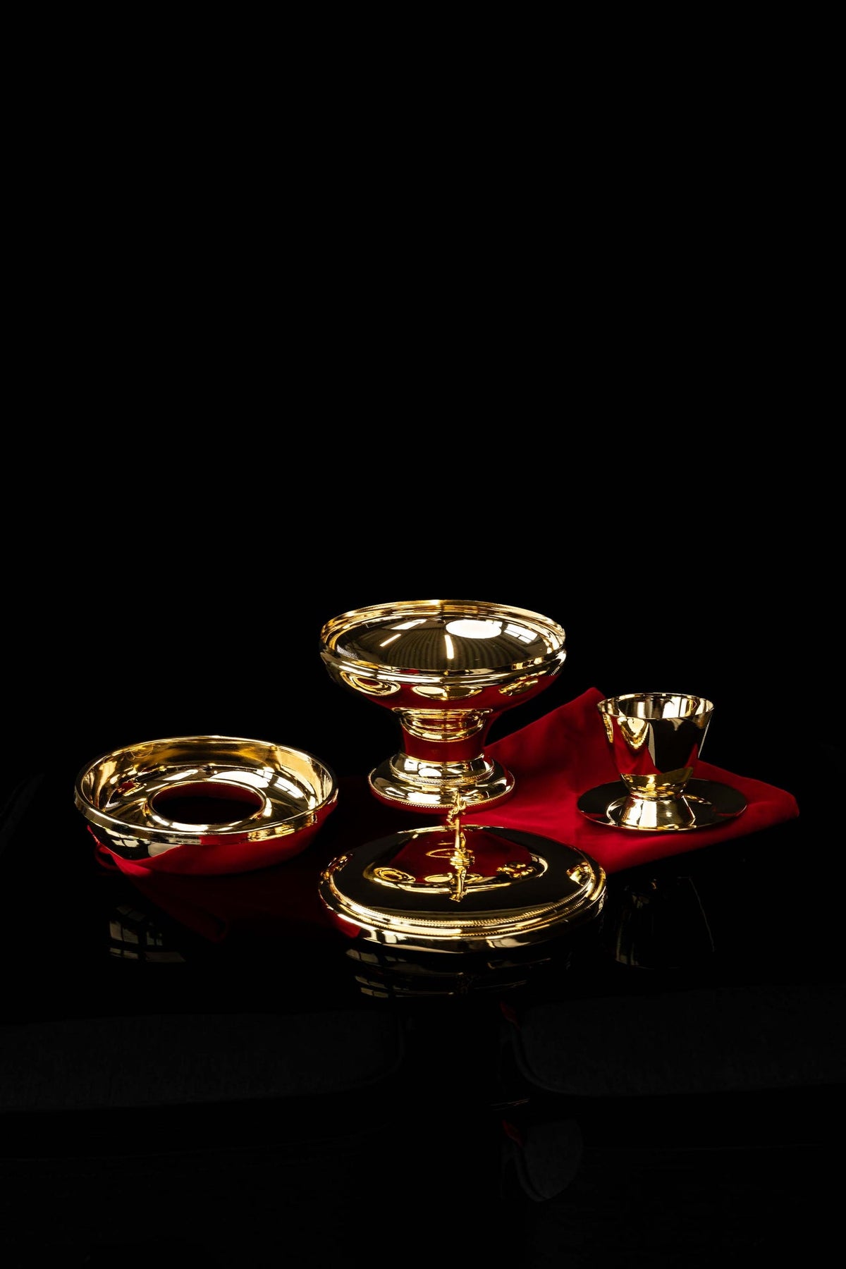 Ciborium base and stem with layered beaded detailing