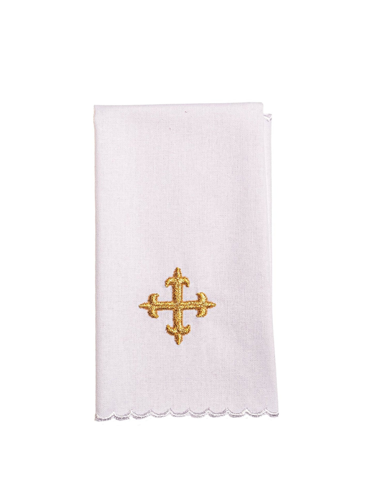 Altar linen set white lavabo towel with gold embroidered cross
