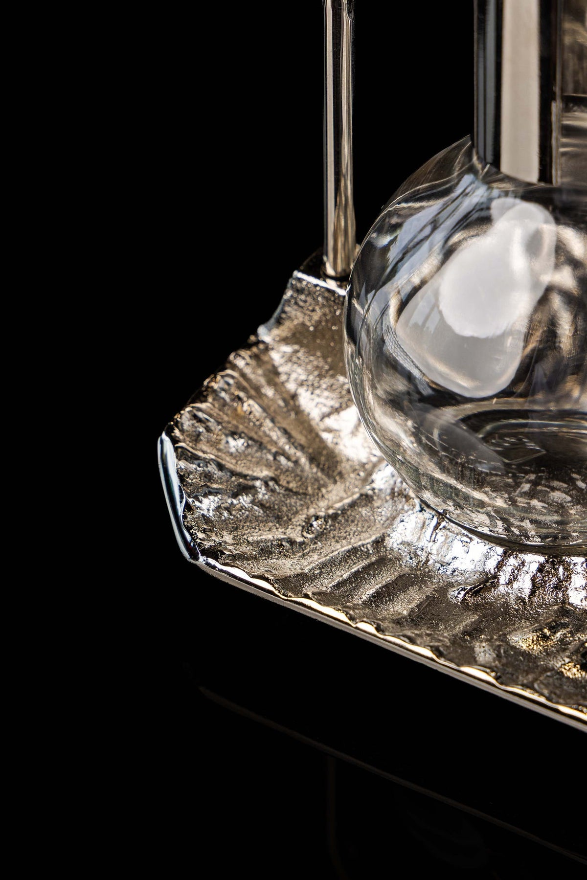 Liturgical Cruets for Wine and Water with Nickel-Plated Tray