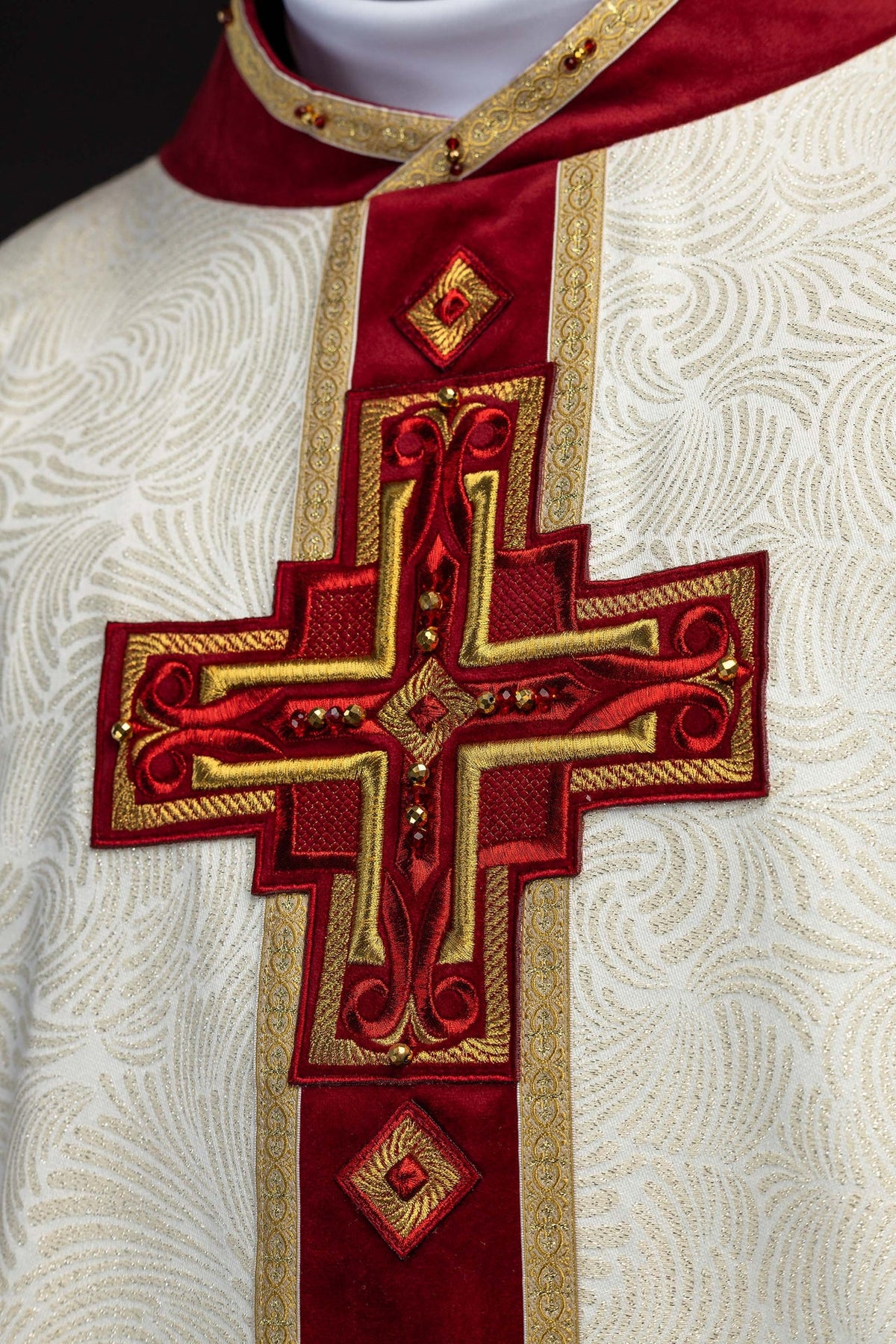 Handcrafted Chasuble with Natural Stones, Handmade 7012