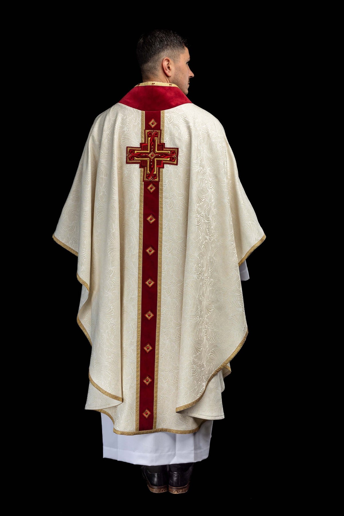 Handcrafted Chasuble with Natural Stones, Handmade 7012