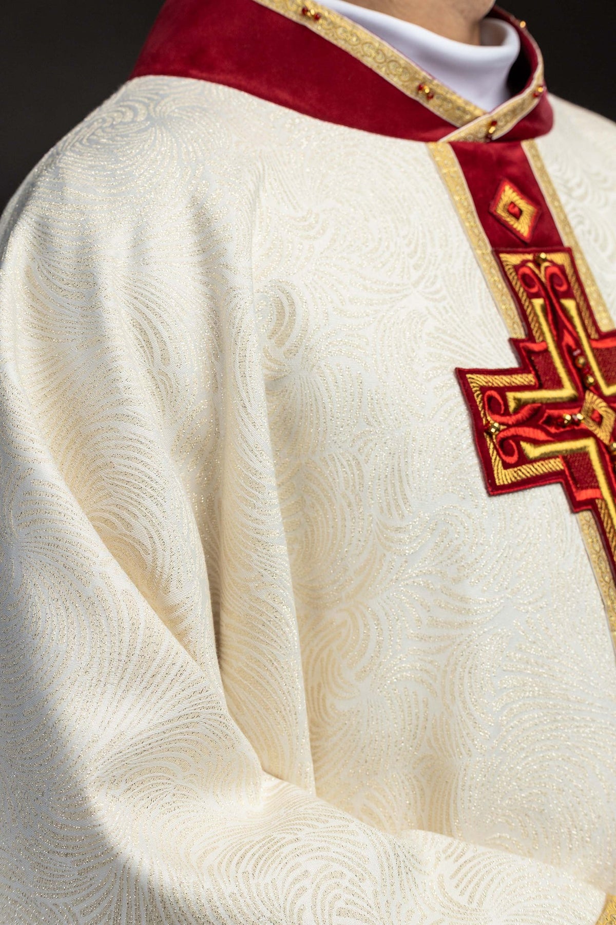 Handcrafted Chasuble with Natural Stones, Handmade 7012