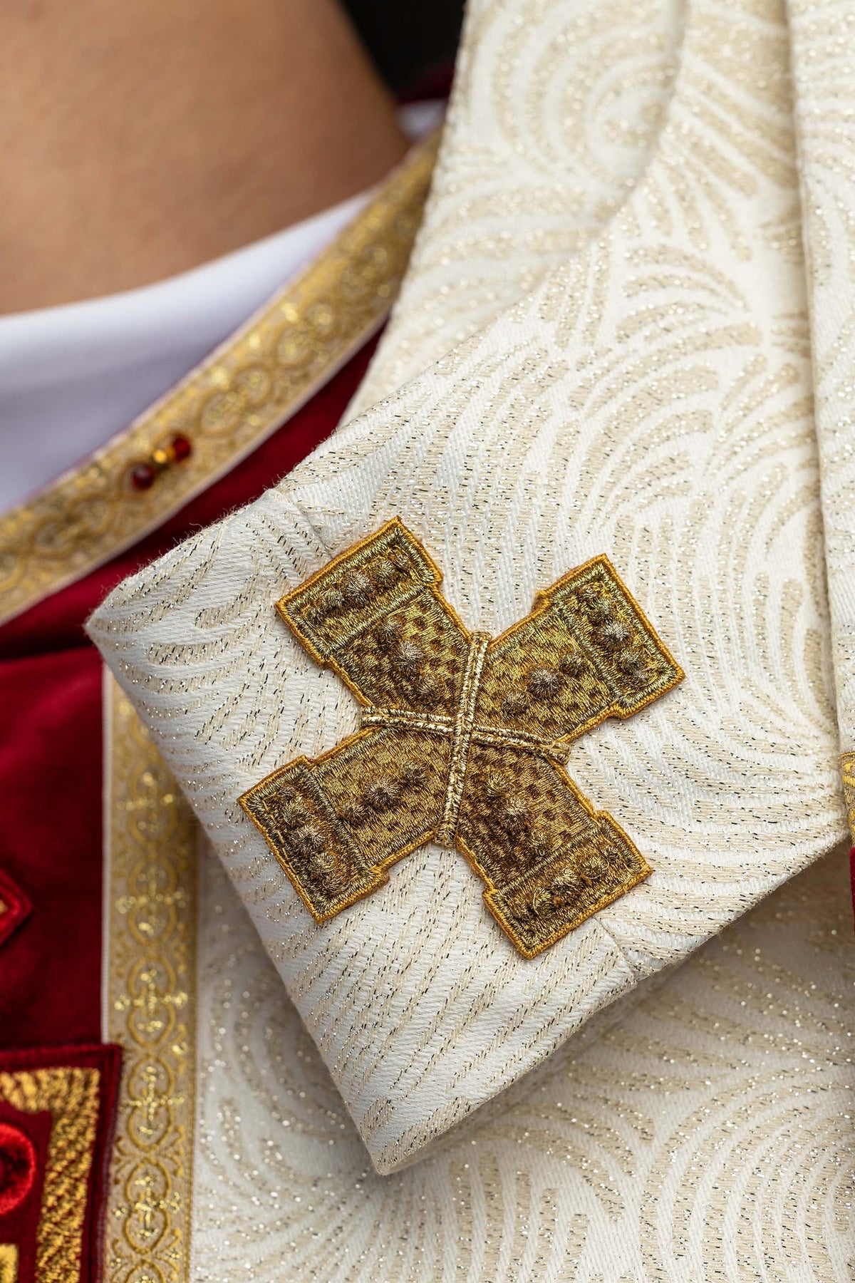 Handcrafted Chasuble with Natural Stones, Handmade 7012