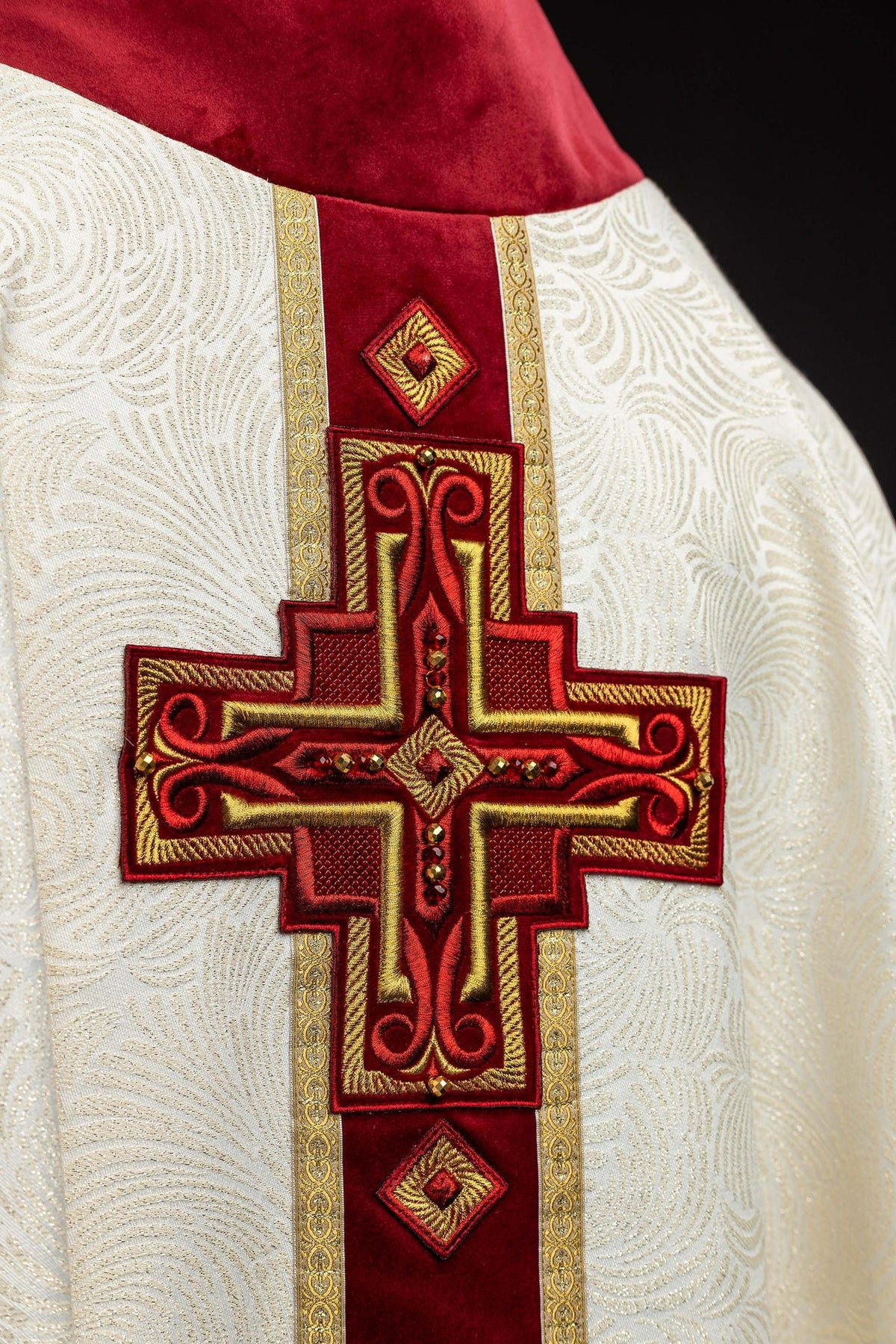 Handcrafted Chasuble with Natural Stones, Handmade 7012