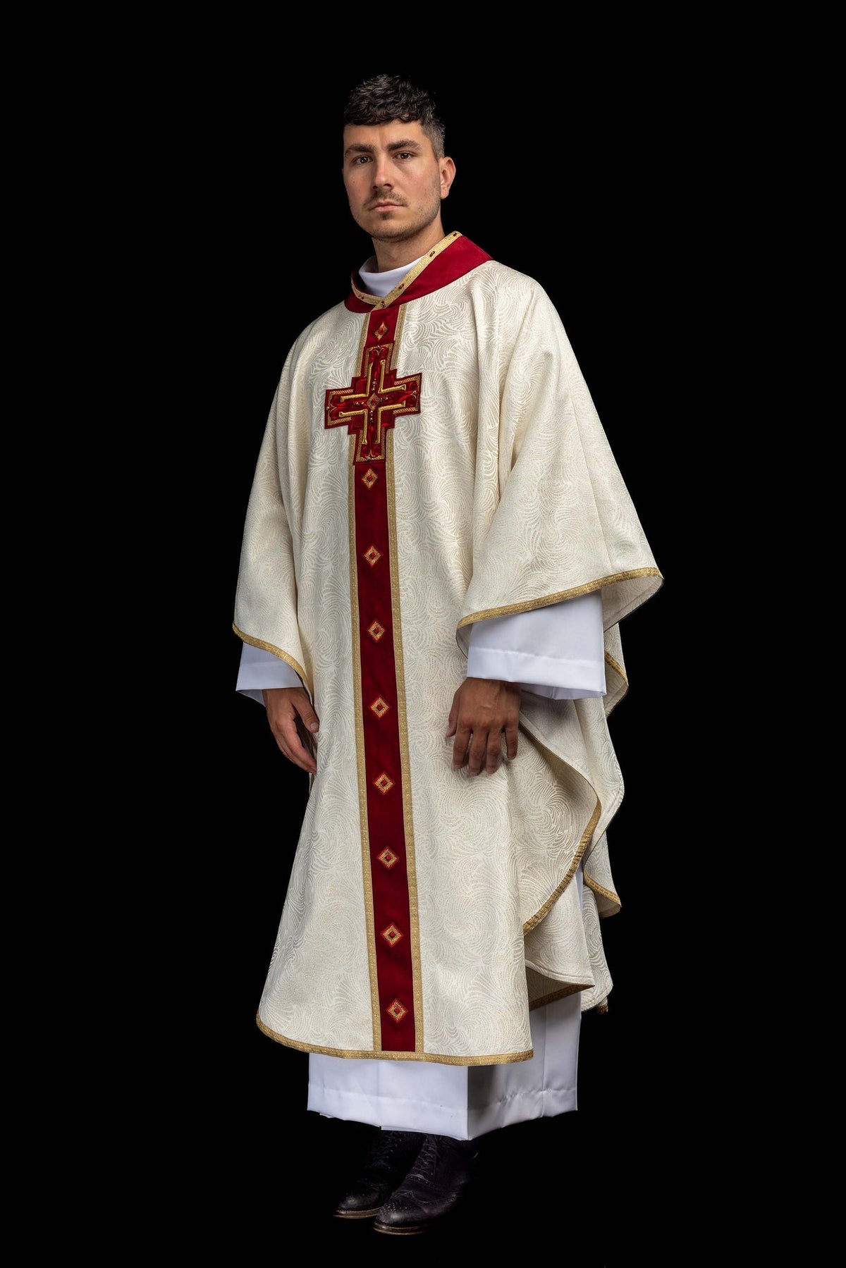 Handcrafted Chasuble with Natural Stones, Handmade 7012