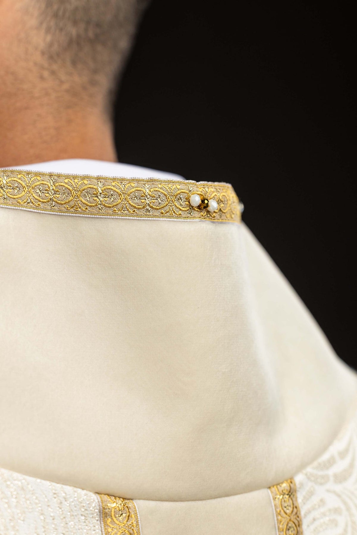 Catholic Chasuble with Natural Stones, Handmade 7012