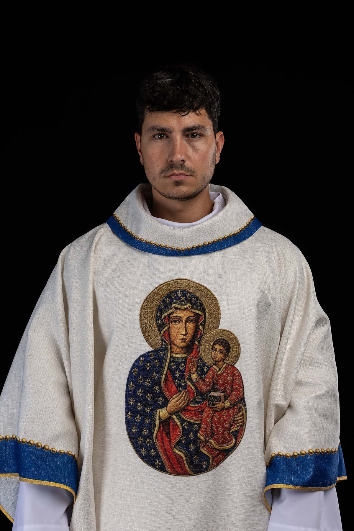 Printed Chasuble with an Image of Our Lady of Częstochowa