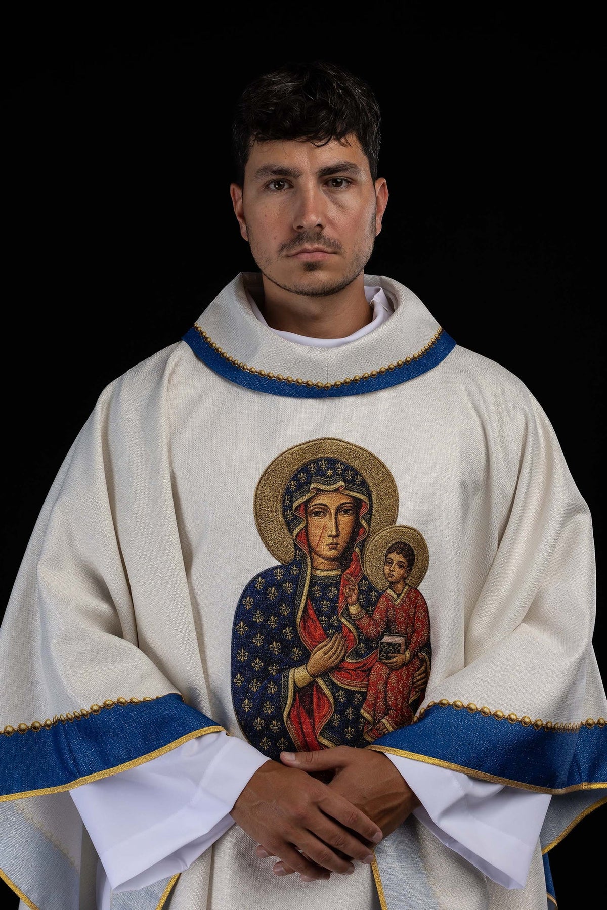 Printed Chasuble with an Image of Our Lady of Częstochowa