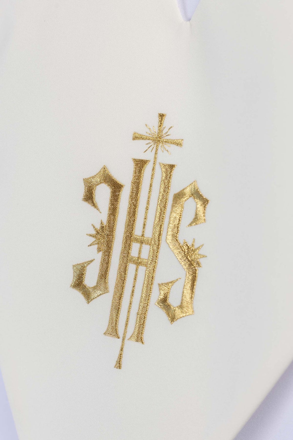 Ecru Lector's Stole with Gold IHS Embroidery