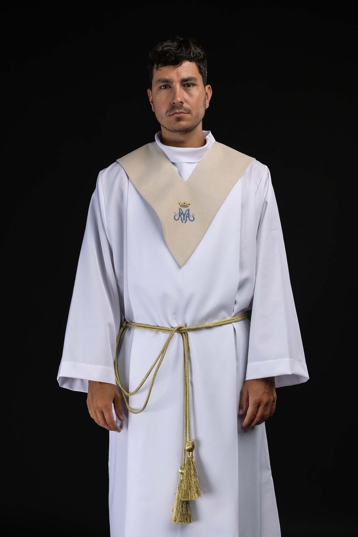 Ecru Lector's Pallium with Marian Embroidery