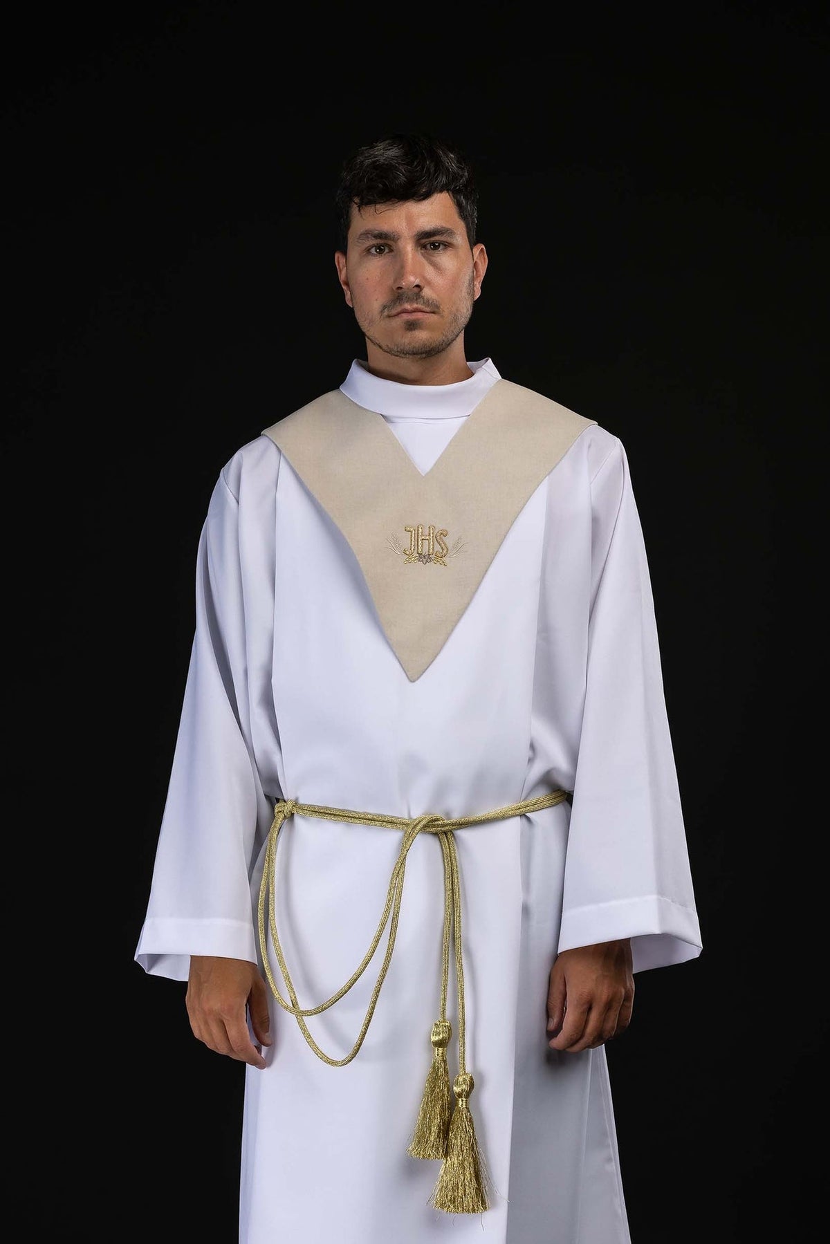 Ecru Lector's Pallium with Gold IHS Embroidery