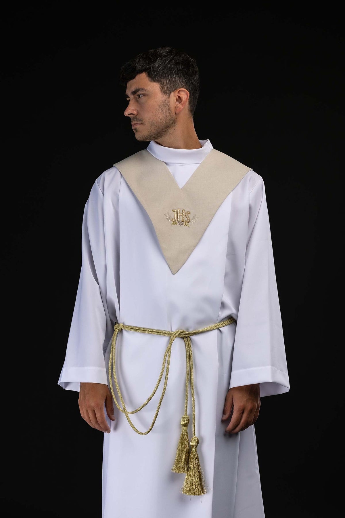 Ecru Lector's Pallium with Gold IHS Embroidery