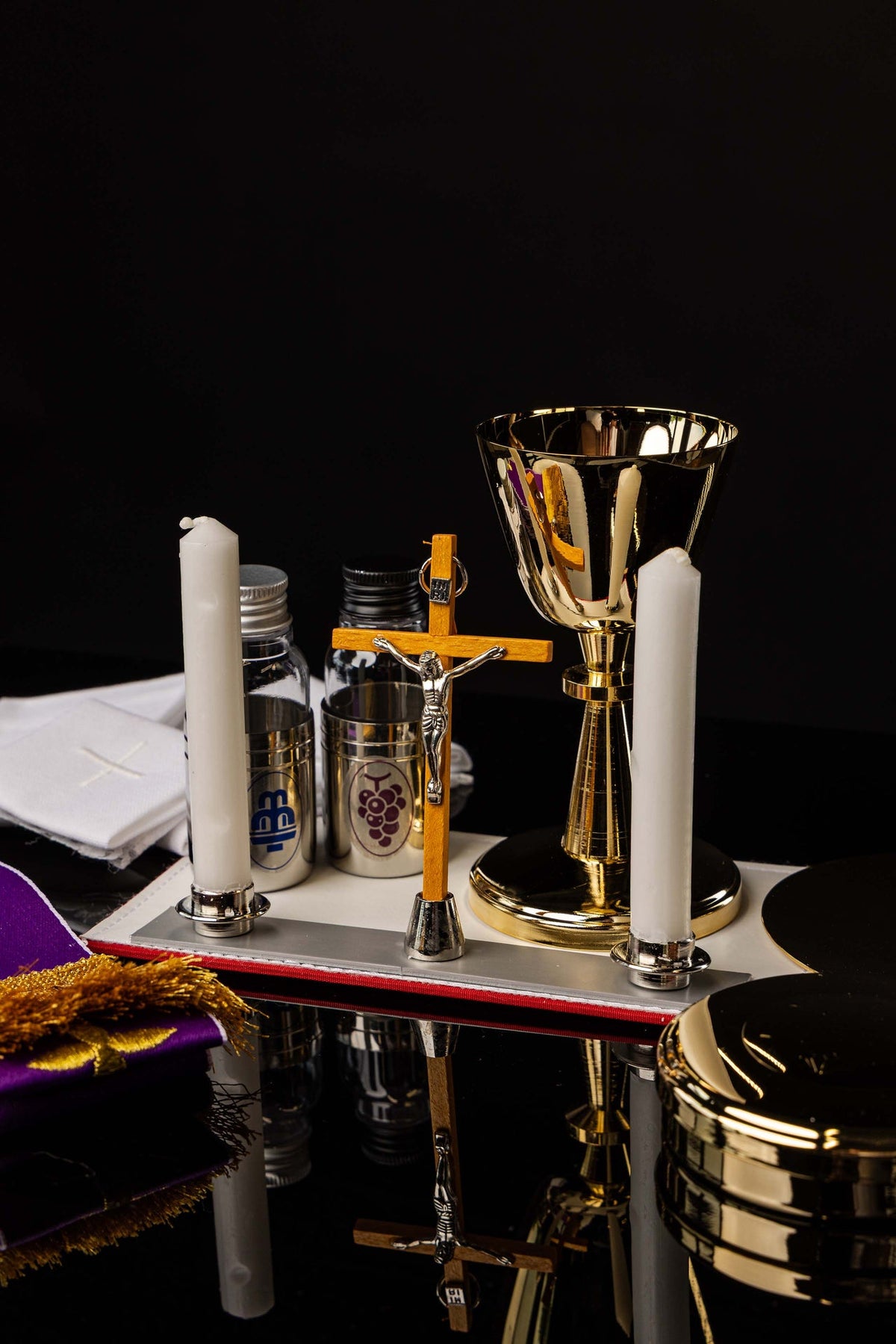 Mission Suitcase with Liturgical Equipment and Shoulder Strap