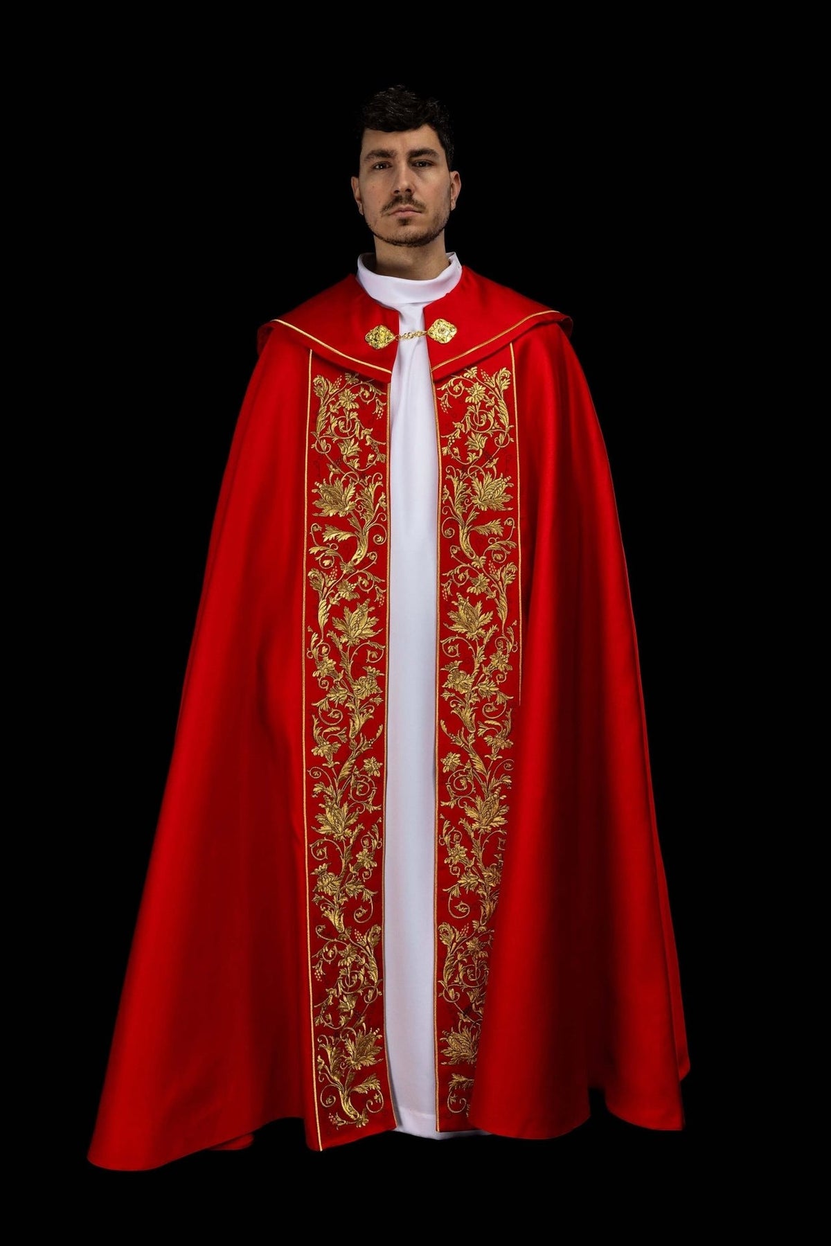 Kapa liturgiczna haftowana Kielich czerwona