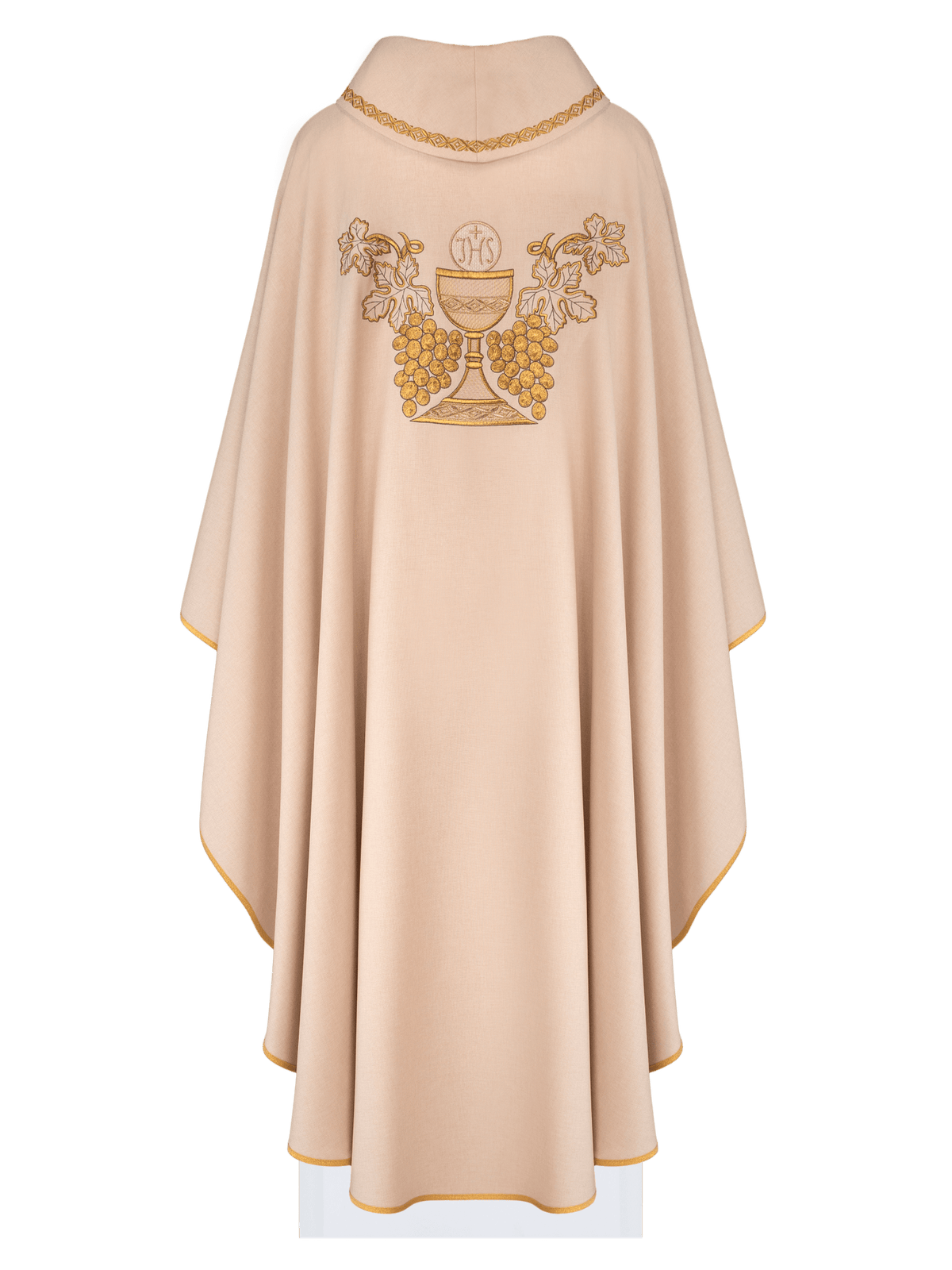 Ornat haftowany Ecru Kielich i Winogrono
